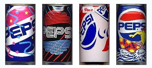Classic Pepsi cans and a naughty message