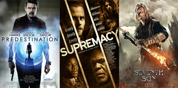 Supremacy, Predestination and Seventh Son movie posters